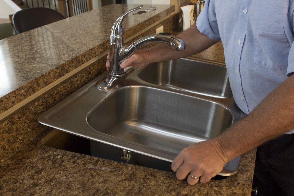 replace kitchen counter with sink diy