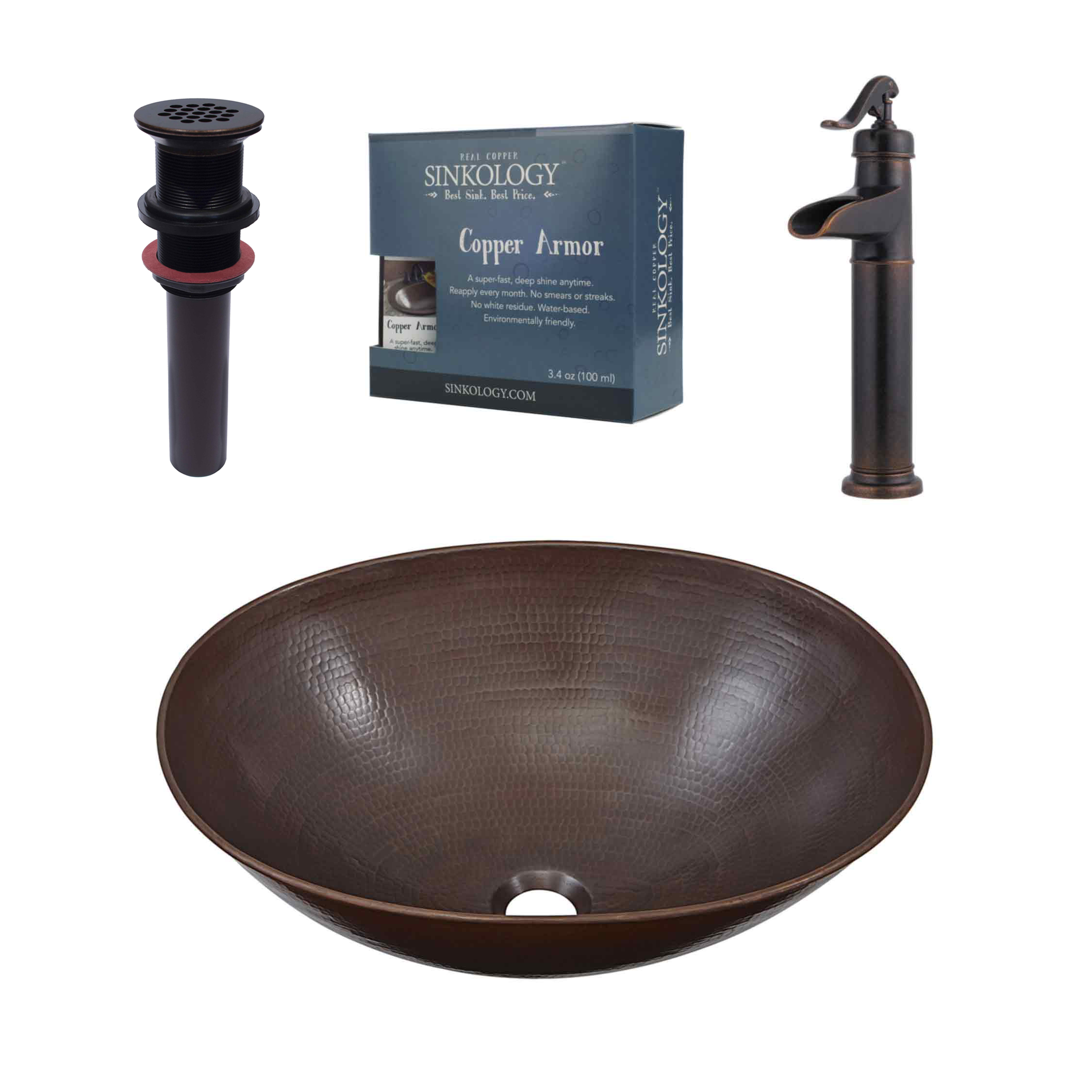 Maxwell Vessel Copper Bathroom Sink by Sinkology