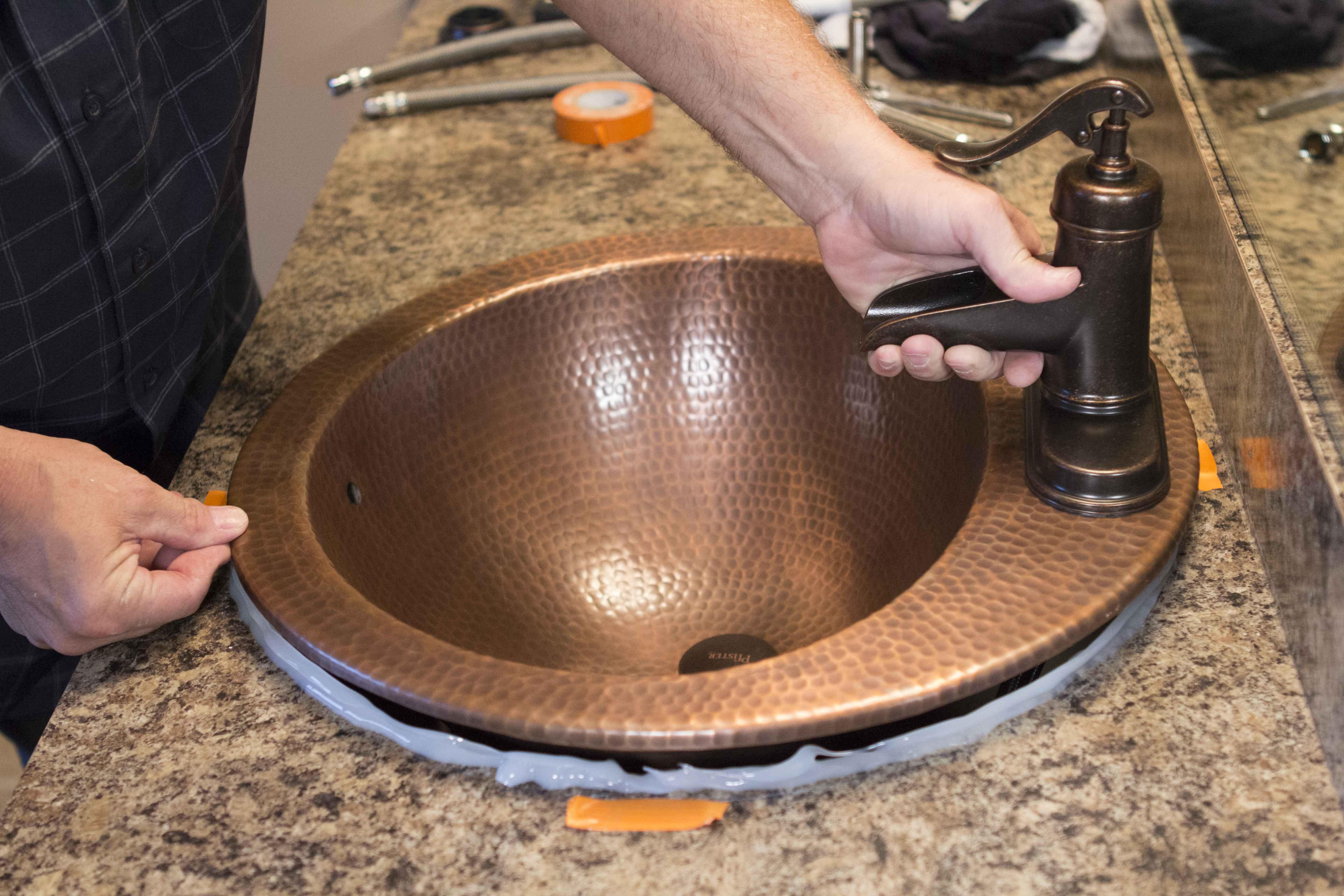 How To Replace A Copper Bathroom Sink The Bell Drop In Copper