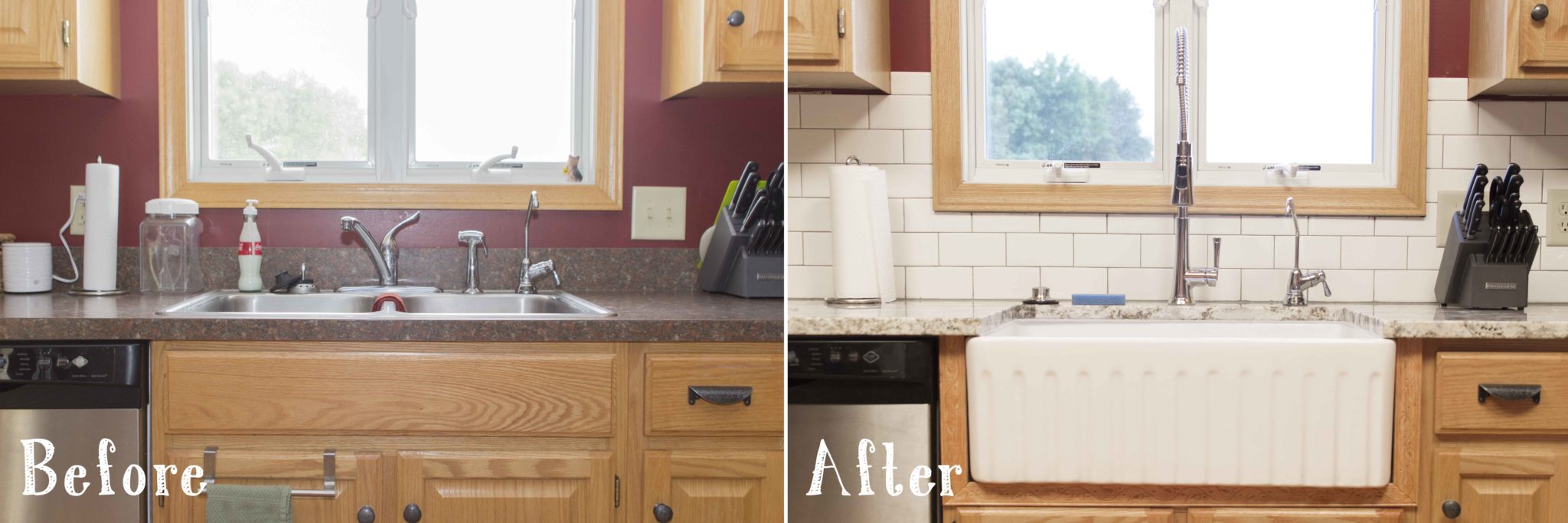 Before And After A New Fireclay Farmhouse Kitchen Sink