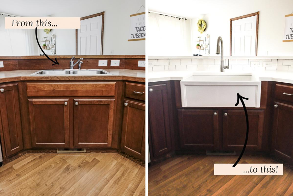 Fireclay Farmhouse Kitchen Sink, Install Farmhouse Sink Existing Cabinets
