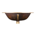 front view of seville drop-in copper bathroom sink