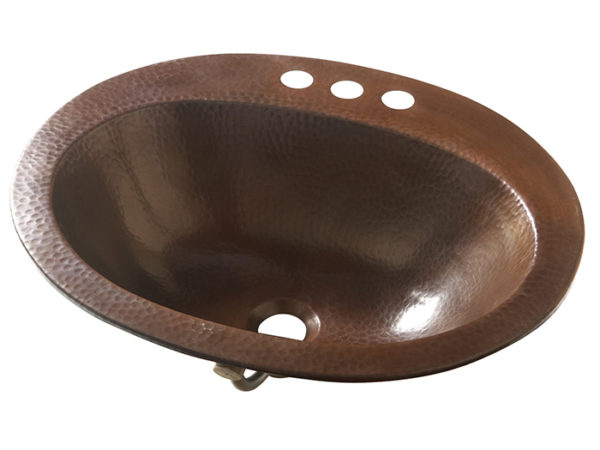seville drop-in pure solid hand hammered copper bathroom sink