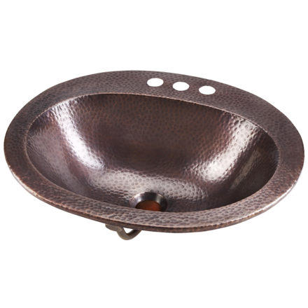rutherford drop-in copper bathroom sink