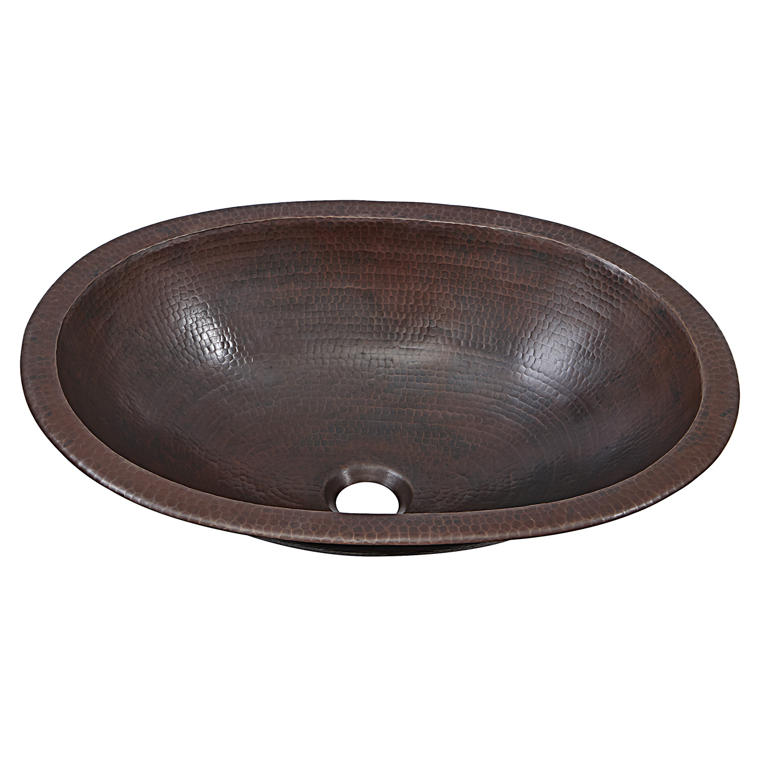 Sinkology SB207-19AG Freud Undermount Oval Handmade Pure Solid Bathroom Sink with Overflow 19-1/4 Aged Copper