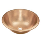 45 degree view of born drop-in naked copper bathroom sink
