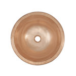 top view of born drop-in naked copper bathroom sink