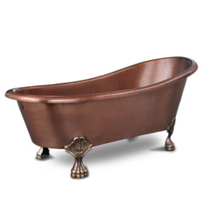 heisenberg 14-gauge copper clawfoot bathtub with overflow