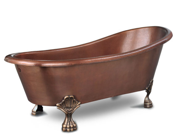 heisenberg 14-gauge copper clawfoot bathtub with overflow