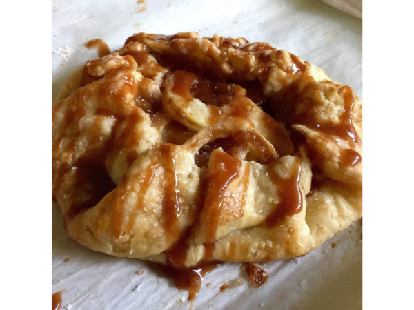 spiced apple sugared ginger galettes drizzled with salted caramel sauce recipe
