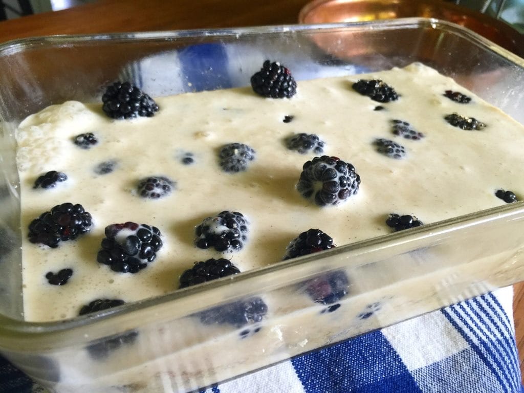 Blackberry Custard Cake