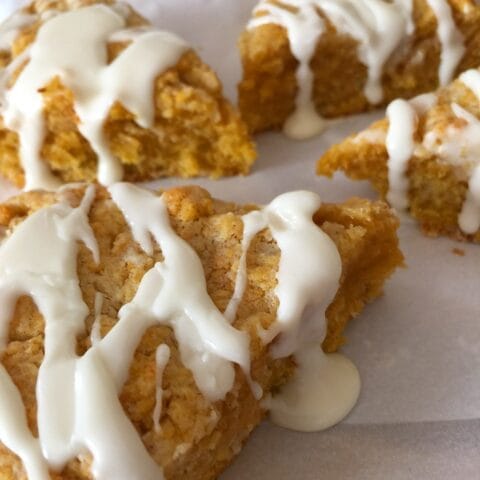 Pumpkin Butter Scones with Marshmallow Fluff Buttercream Drizzle Recipe