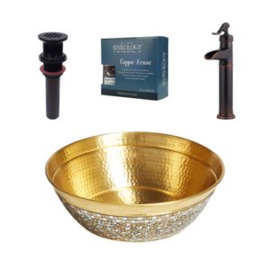 Sinkology Bardeen Copper & Mosaic Glass Vessel Sink Kit | Van Dykes Restorers