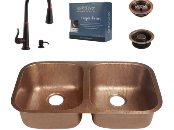 Orwell 32″ Double Bowl All-In-One Undermount Sink and Ashfield Faucet Kit