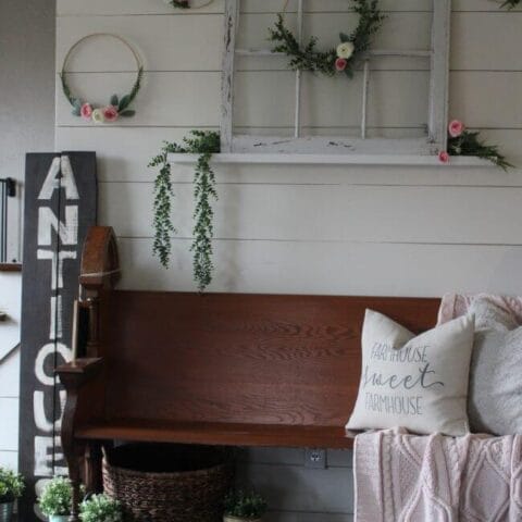 DIY floral hoop wall decor