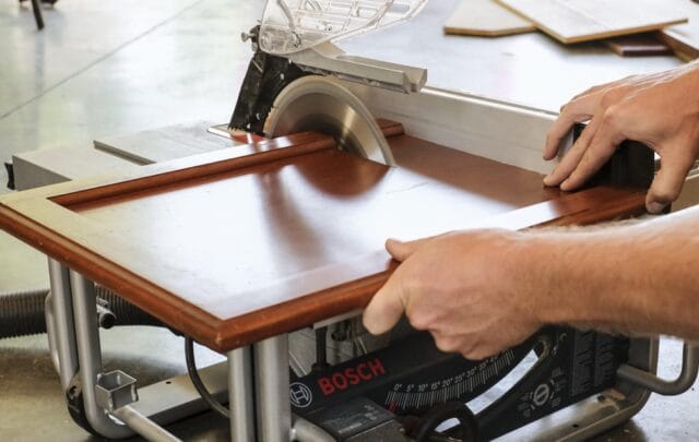cutting cabinets with a table saw