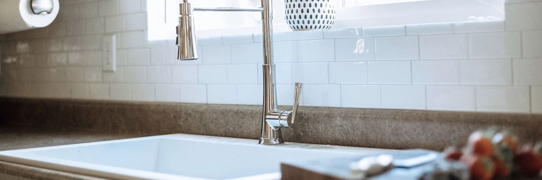 close up shot of sink and faucet