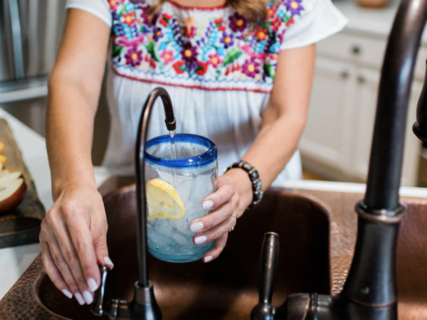 filling glass of water