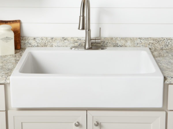Josephine quick-fit, drop-in fireclay farmhouse kitchen sink front environmental image