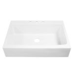 The Josephine quick-fit, drop-in fireclay farmhouse kitchen sink top angle view