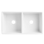 The Brooks II double bowl fireclay farmhouse kitchen sink top view
