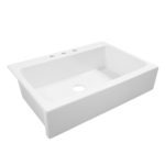 The Josephine quick-fit, drop-in fireclay farmhouse kitchen sink front angle view