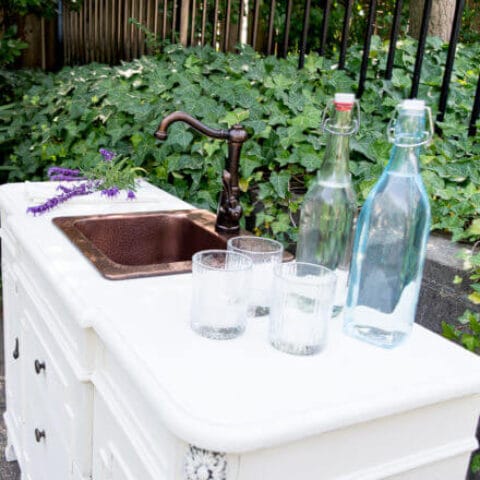 an outdoor diy bar