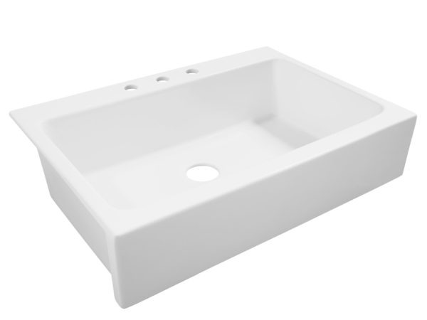 matte white drop-in fireclay sink