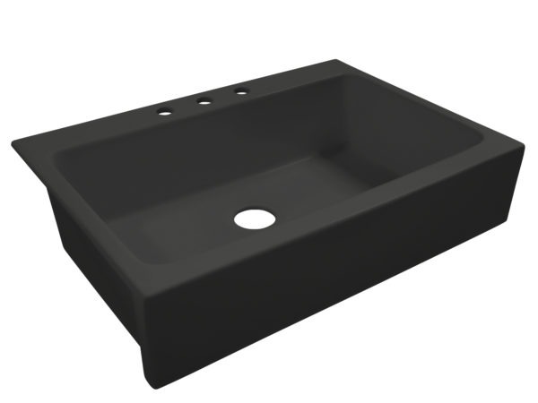 matte black drop-in fireclay sink