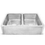 brushed crafted stainless steel double bowl farmhouse sink