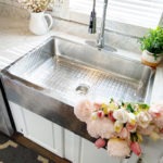 Crafted Stainless Steel Kitchen Sink with flowers