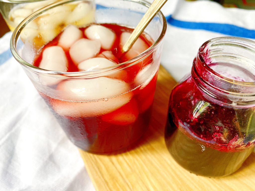 blueberry simple syrup iced tea