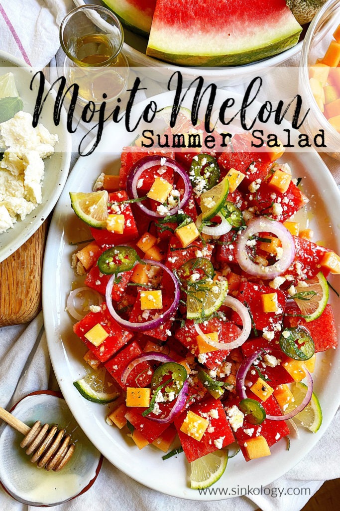 mojito melon summer salad pinable image