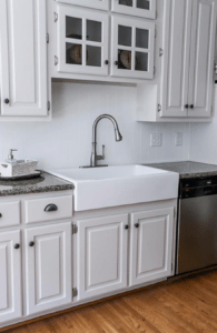 new renovated kitchen with fireclay sink