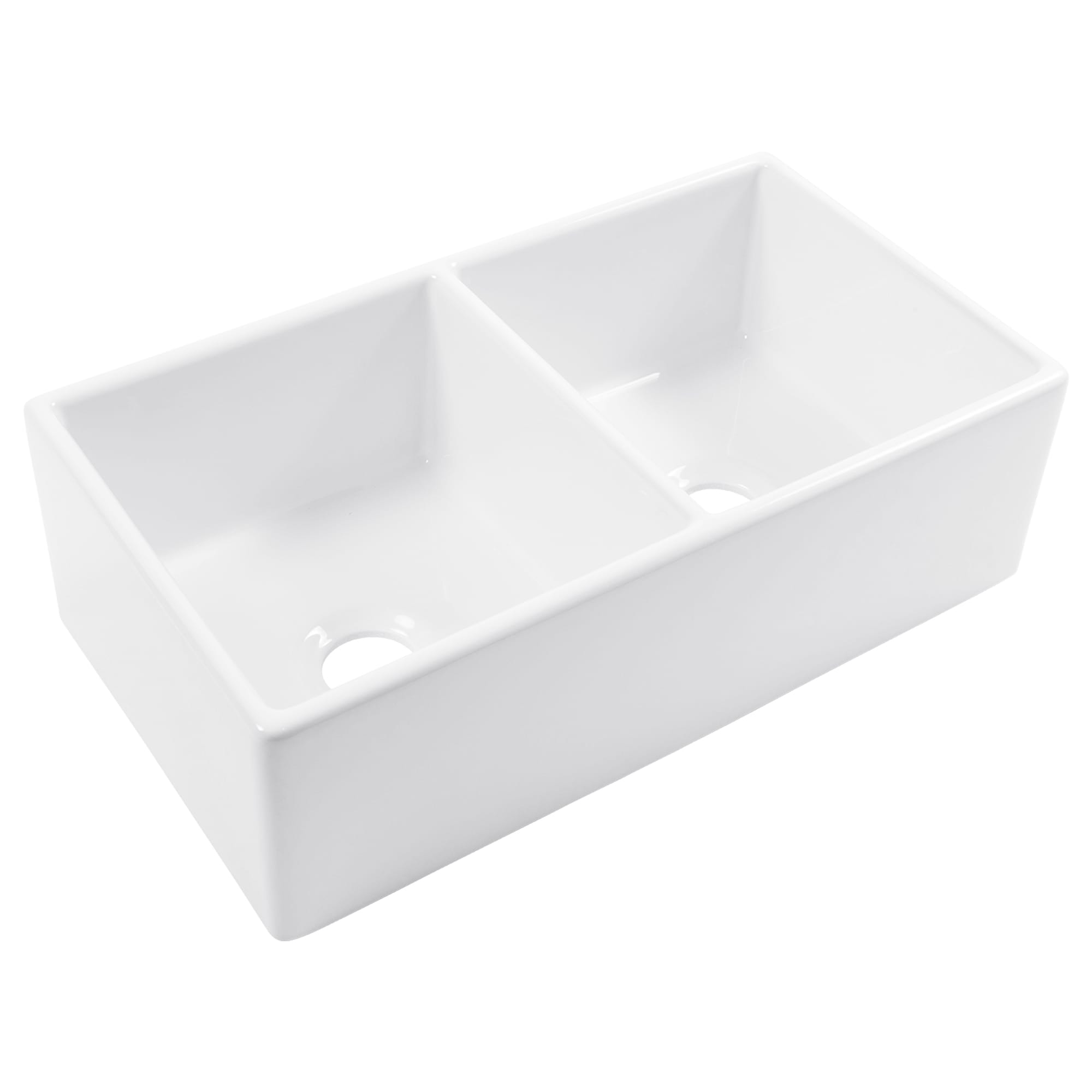 Austen 33″ Double Bowl Fireclay Sink Nickel Port Haven