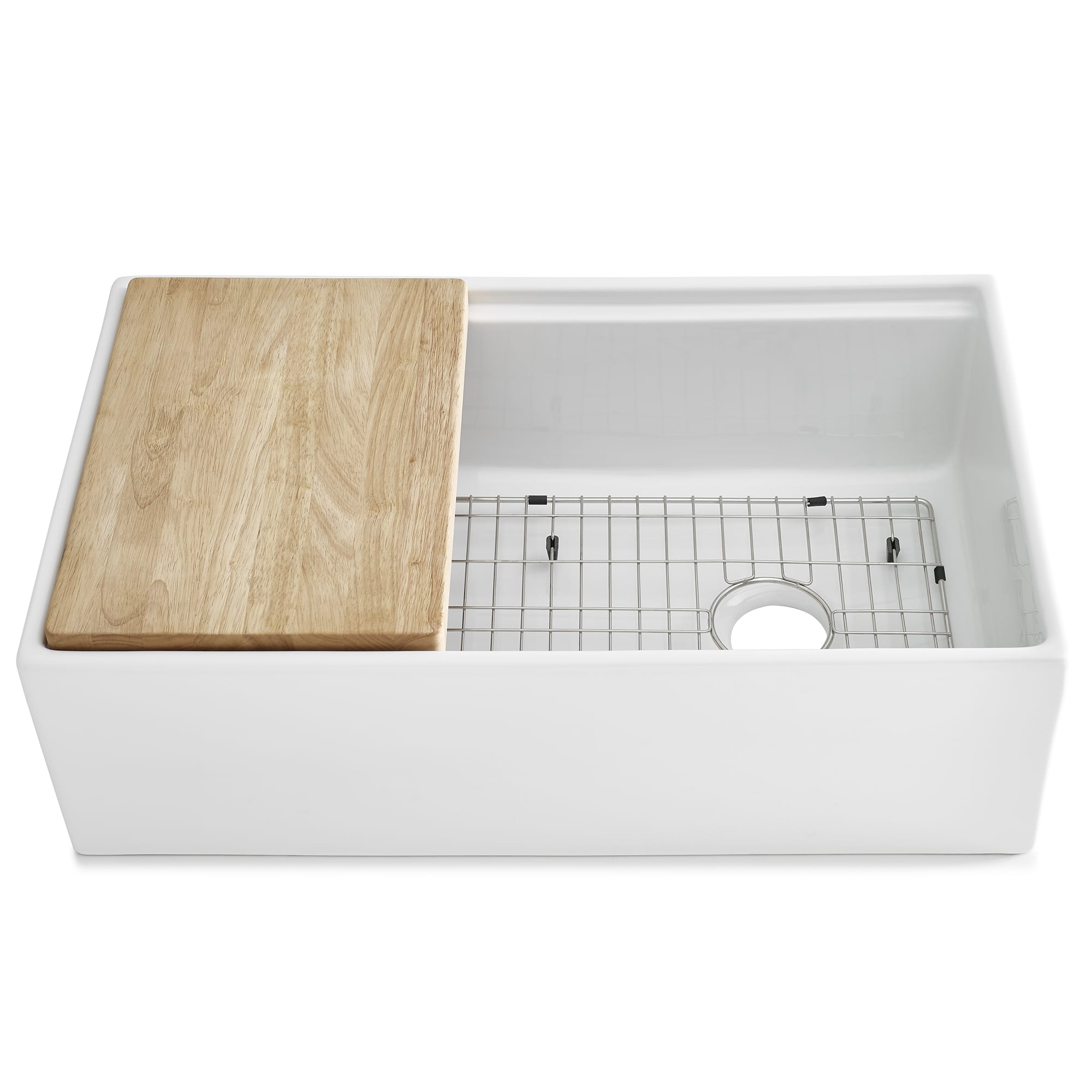 Bradstreet II 33″ Fireclay Workstation Sink Stainless Steel