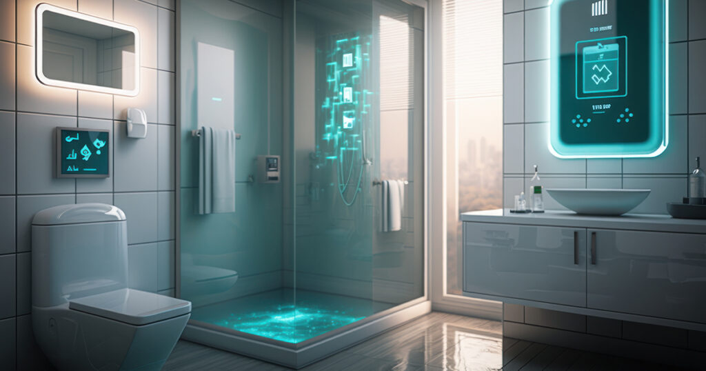 a rendering of a future smart bathroom