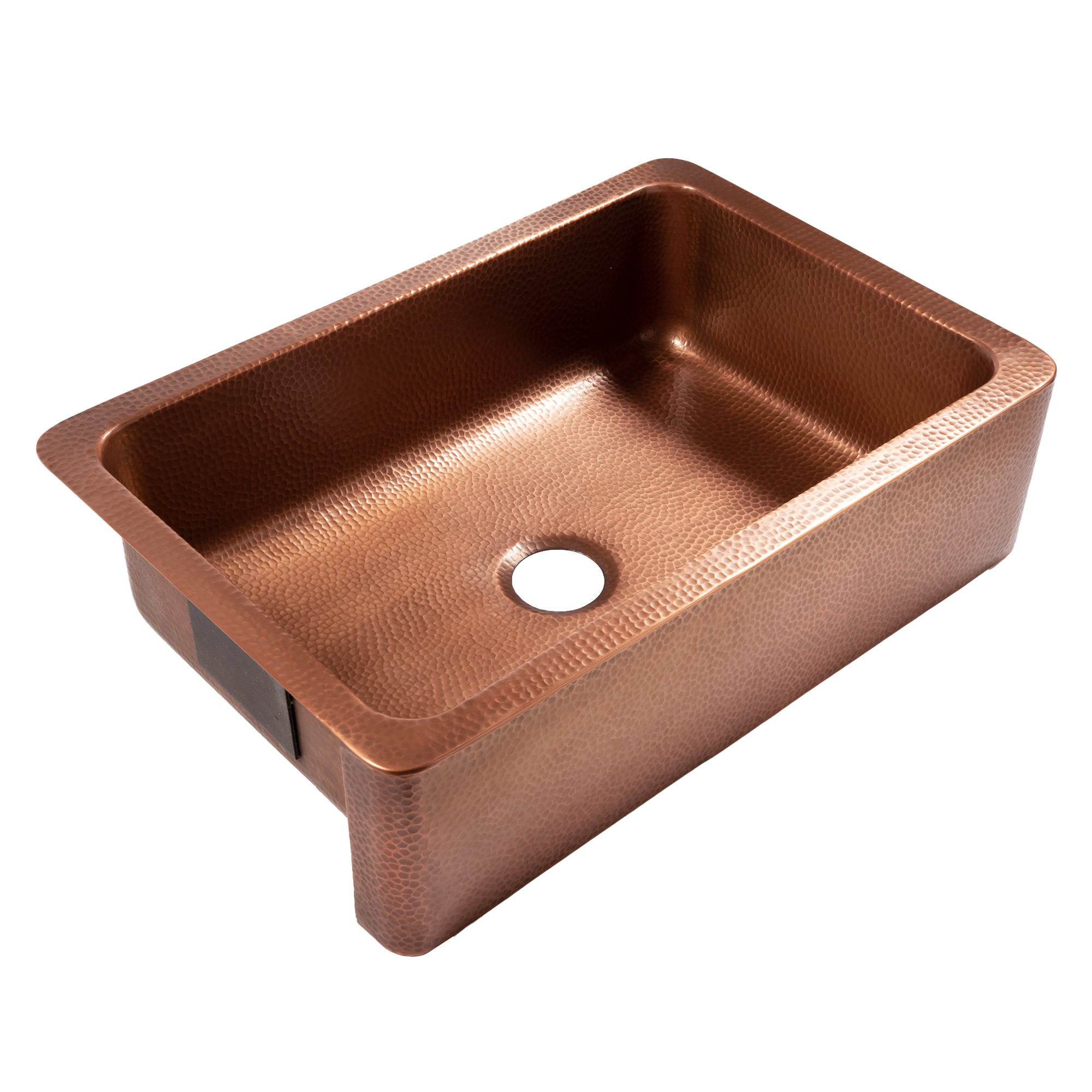 Adams All-in-One Farmhouse Copper 33 in. Single Bowl Kitchen Sink with Pfister Rustic Bronze Faucet and Disposal Drain
