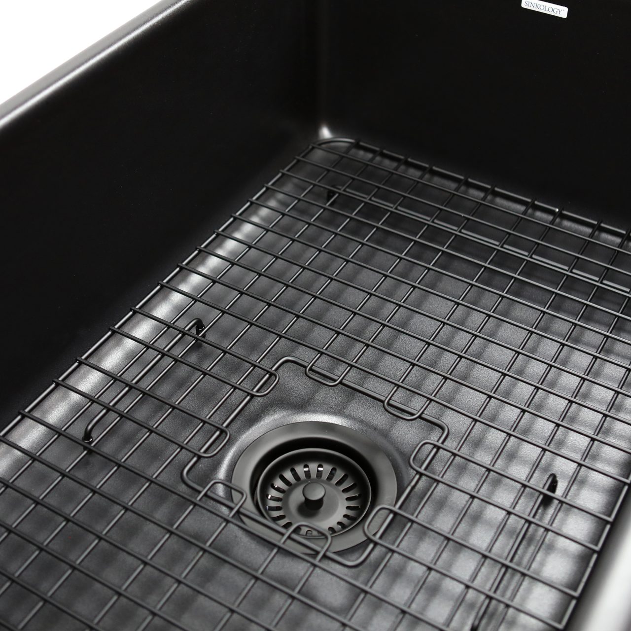 matte black bottom grid for kitchen sink