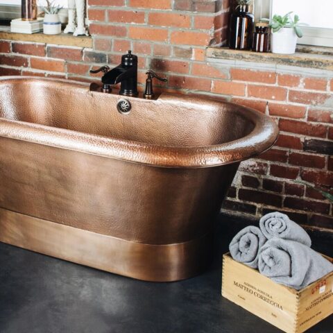 a copper bathtub