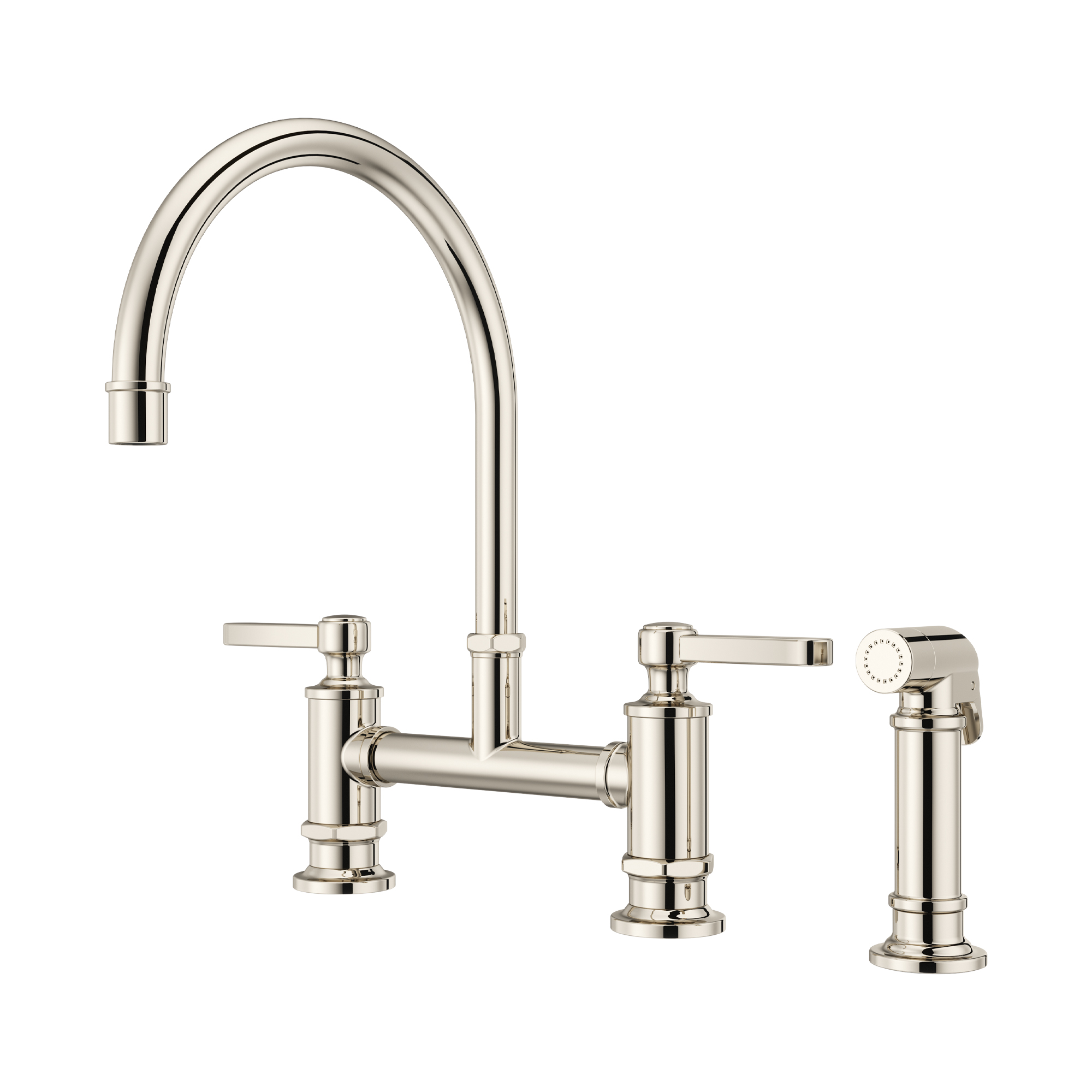 Port Haven Bridge Polished Nickel Kitchen Faucet