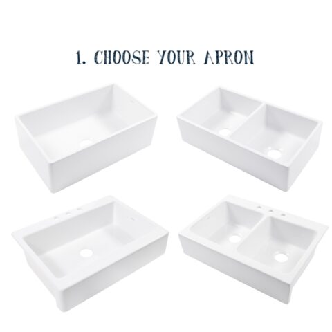 4 images of fireclay apron front sinks
