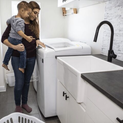 laundry room with sink