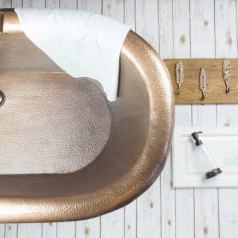 a copper bathtub
