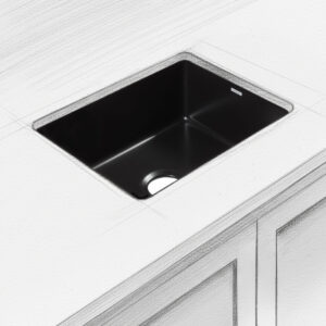 Eden 23" undermount fireclay kitchen sink in matte black. SK474-23FC-MB