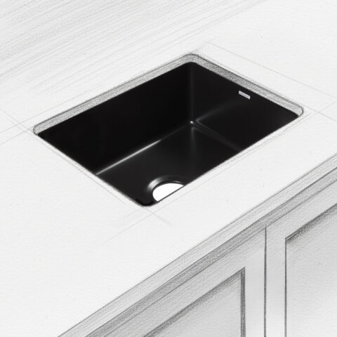 Eden 23" undermount fireclay kitchen sink in matte black. SK474-23FC-MB