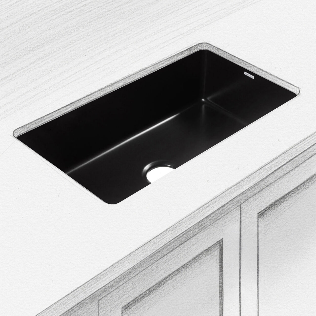 Eden 31" undermount fireclay kitchen sink in matte black. SK472-31FC-MB