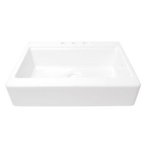 Parker 34" crisp white fireclay farmhouse workstation kitchen sink