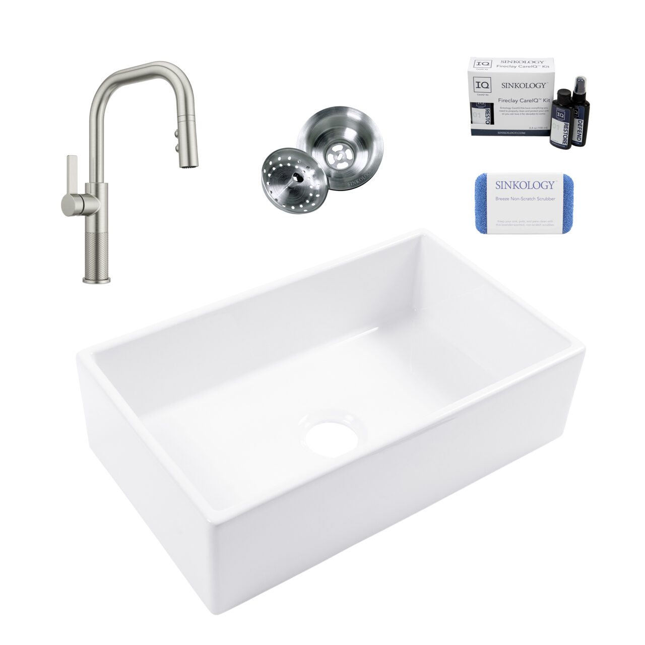 Turner 30" Fireclay Sink with Stainless Steel Montay Faucet