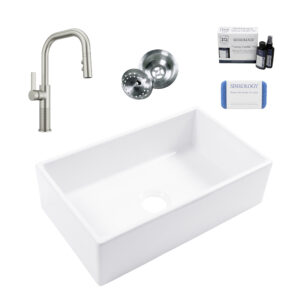 Turner 30" Fireclay Sink with Stainless Steel Montay Faucet